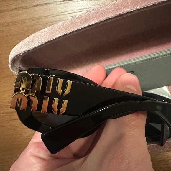 Miu Miu Runway Sunglasses in Shiny Black